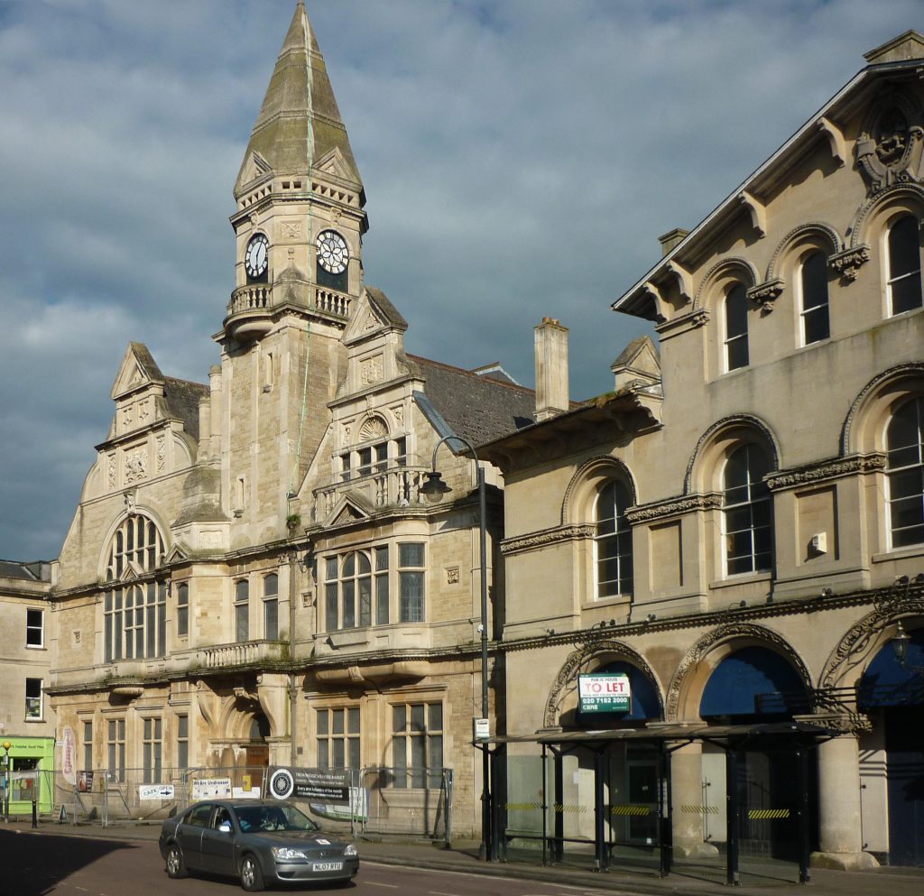 Trowbridge Town Hall from the west courtesy of Alan Soldat